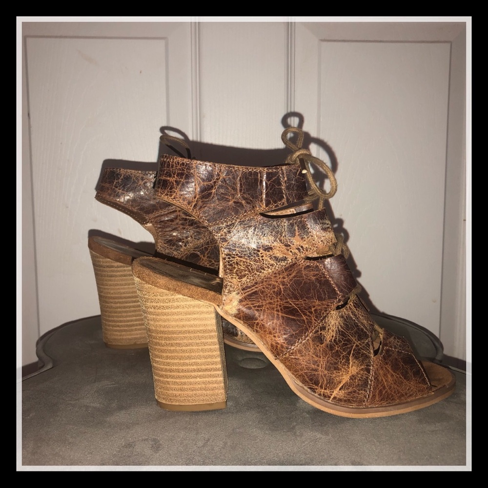Brown Lace-up Heels